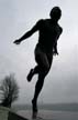 Winter-Harry Jerome Statue, Canada Stock Photographs