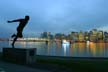 Harry Jerome Statue Winter, Canada Stock Photographs