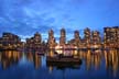 Yaletown Skyline False Creek Night Shots, Canada Stock Photographs