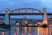 Burrard Bridge Winter Night, Canada Stock Photographs