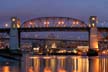 Burrard Bridge Winter Night, Canada Stock Photographs