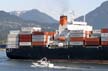 Cargo Ship Carries Cargo Containers, Burrard Inlet