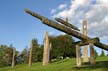 Burnaby Mountain Park Carved Poles, Canada Stock Photos