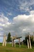 Burnaby Mountain Park Carved Poles, Canada Stock Photos