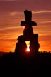 The Inukshuk Constructed By Alvin Kanak, Canada Stock Photos