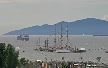 Masted Ship At English Bay, Canada Stock Photos