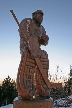 Wooden Sculptures Sportsman, Canada Stock Photos