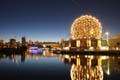 Science World, Downtown Vancouver At Night