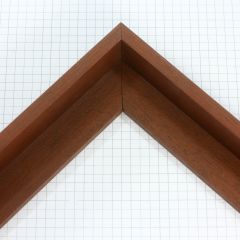 This walnut floater frame features a warm, medium-brown wood tone with a smooth, natural grain and a sleek, modern profile. Measuring 1 1/16 "es deep, it offers a substantial presence and a clean floating effect that enhances both canvas and contemporary art pieces.