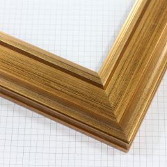 This elegant frame is finished in a dark gold leaf that highlights the natural wood grain.

2.25 " width: ideal for medium or large images. Border a rustic nature photograph, or autumnal painting or print with this simple, bucolic frame.